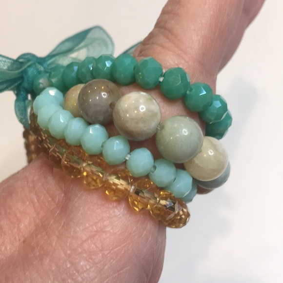 Natural Stone & Faux Crystal Bracelet Set - Picture 6 of 7